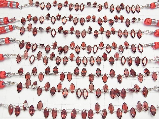 [Video]High Quality Mozambique Garnet AAA Marquise Faceted 8x4x2mm 1strand (18pcs )