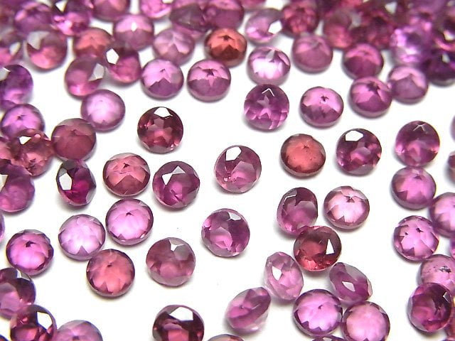 [Video]High Quality Malaya Garnet AAA- Loose stone Round Faceted 4x4mm 4pcs