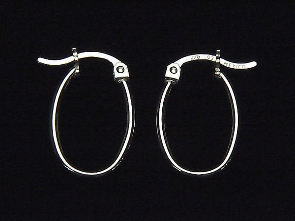 Silver925 Oval Earring Hoop 17x12mm 1pair