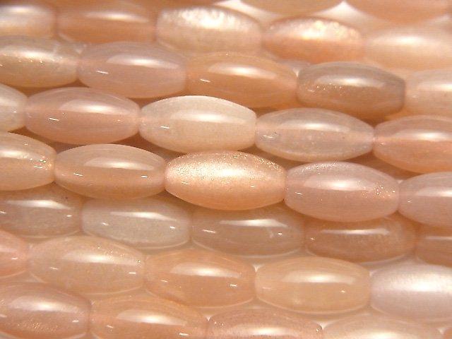 [Video] Pink Moonstone AAA- Rice 12x6x6mm half or 1strand beads (aprx.15inch / 38cm)