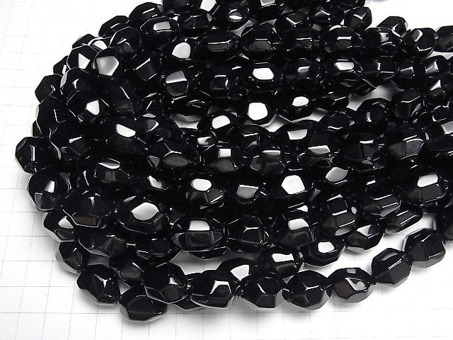 [Video]Onyx AAA- Faceted Nugget half or 1strand beads (aprx.15inch/37cm)