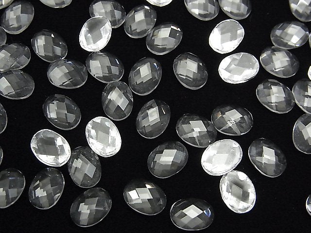 [Video] Crystal AAA Oval Faceted Cabochon 8x6mm 4pcs