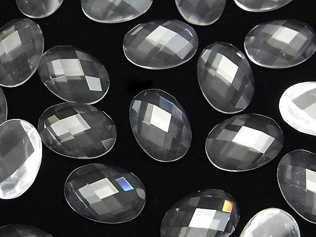 [Video] Crystal AAA Oval Faceted Cabochon 14x10mm 2pcs
