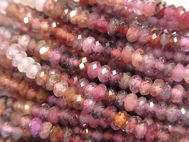 High Quality! Multicolor Spinel AAA- Faceted Button Roundel 3.5x3.5x2mm half or 1strand beads (aprx.15inch / 38cm)