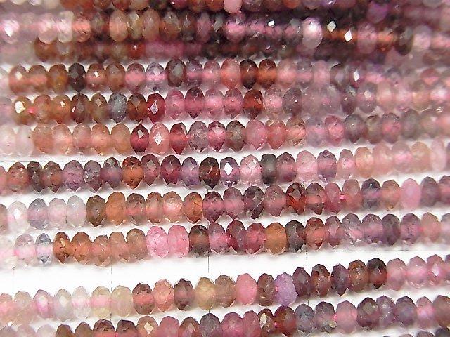 High Quality! Multicolor Spinel AAA- Faceted Button Roundel 3.5x3.5x2mm half or 1strand beads (aprx.15inch / 38cm)