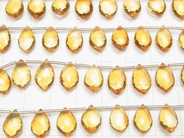[Video] MicroCut High Quality Citrine AAA+ Marquise Faceted Briolette half or 1strand (10pcs)