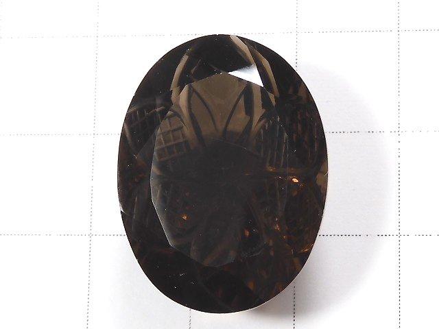 [Video] [One of a kind] High Quality Smoky Quartz AAA Carved Faceted 1pc NO.20
