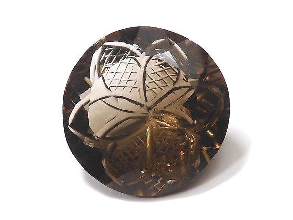 [Video] [One of a kind] High Quality Smoky Quartz AAA Carved Faceted 1pc NO.22