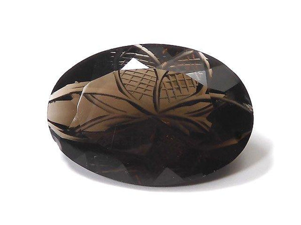 [Video] [One of a kind] High Quality Smoky Quartz AAA Carved Faceted 1pc NO.23