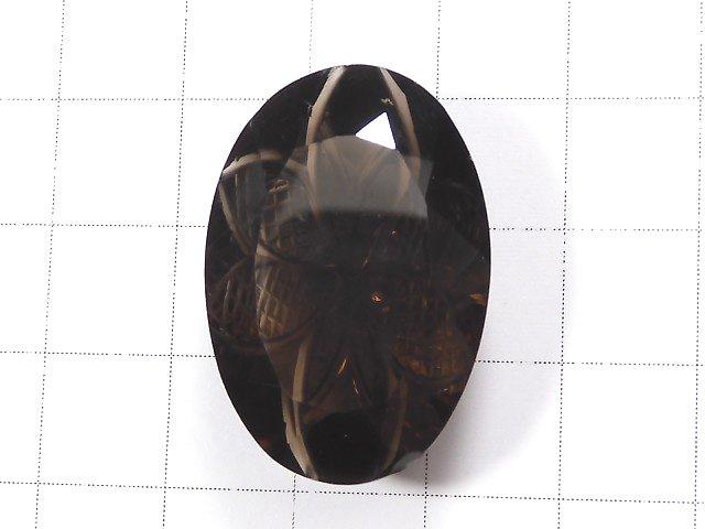 [Video] [One of a kind] High Quality Smoky Quartz AAA Carved Faceted 1pc NO.23