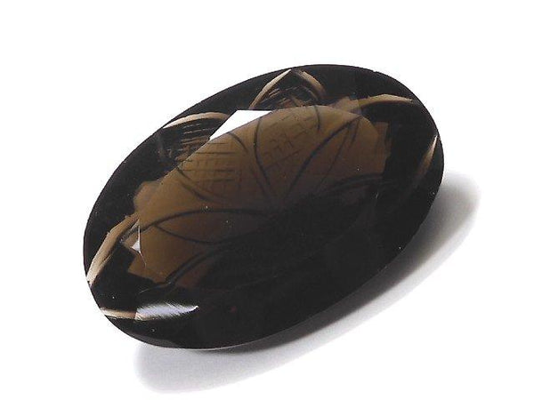 [Video] [One of a kind] High Quality Smoky Quartz AAA Carved Faceted 1pc NO.28