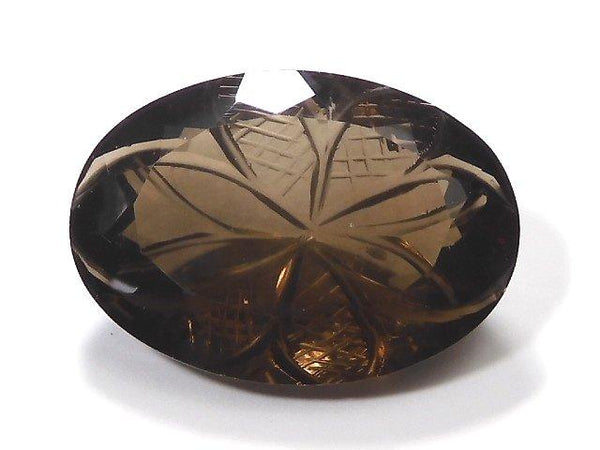 [Video] [One of a kind] High Quality Smoky Quartz AAA Carved Faceted 1pc NO.30