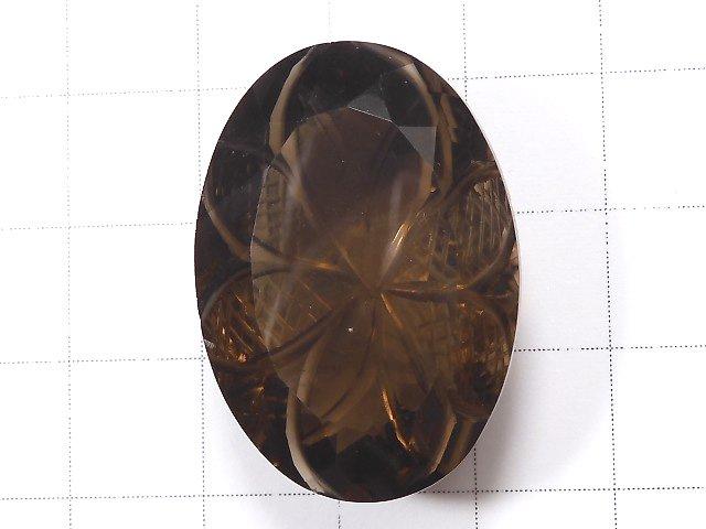 [Video] [One of a kind] High Quality Smoky Quartz AAA Carved Faceted 1pc NO.30
