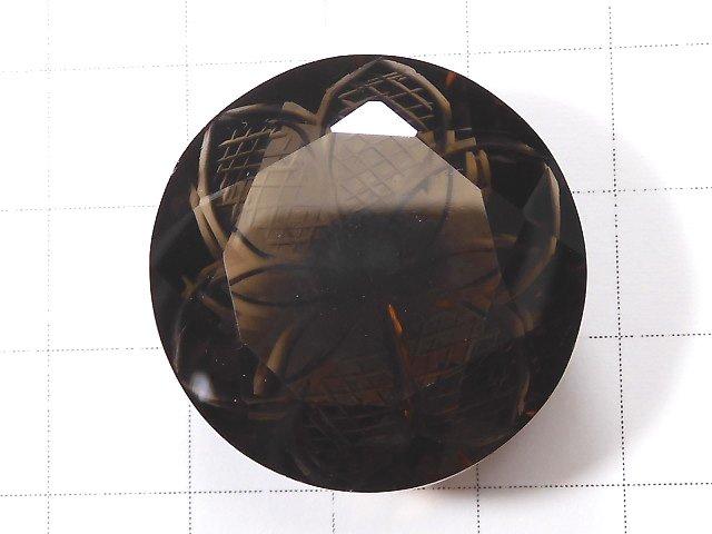 [Video] [One of a kind] High Quality Smoky Quartz AAA Carved Faceted 1pc NO.31