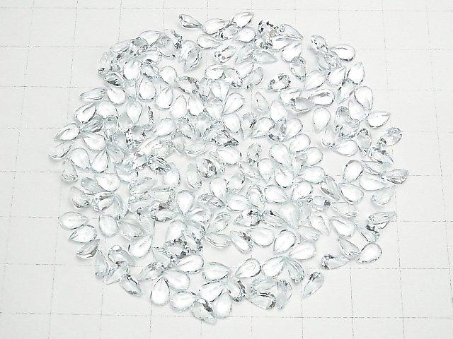[Video] High Quality Aquamarine AAA Undrilled Pear shape Faceted 6x4mm 4pcs