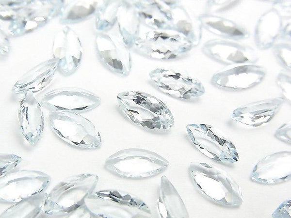 [Video] High Quality Aquamarine AAA Undrilled Marquise Faceted 8x4mm 2pcs