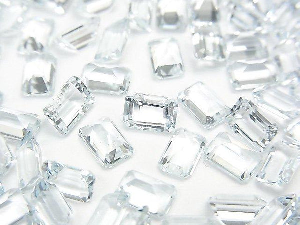 [Video] High Quality Aquamarine AAA Undrilled Rectangle Faceted 6x4mm 2pcs