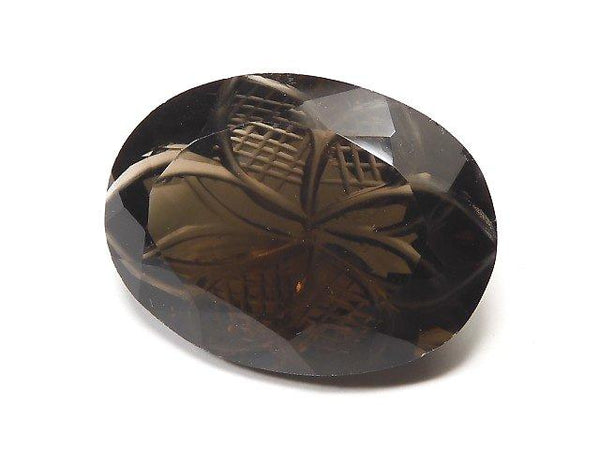 [Video] [One of a kind] High Quality Smoky Quartz AAA Carved Faceted 1pc NO.38