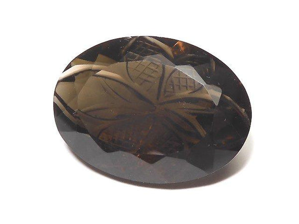 [Video] [One of a kind] High Quality Smoky Quartz AAA Carved Faceted 1pc NO.40