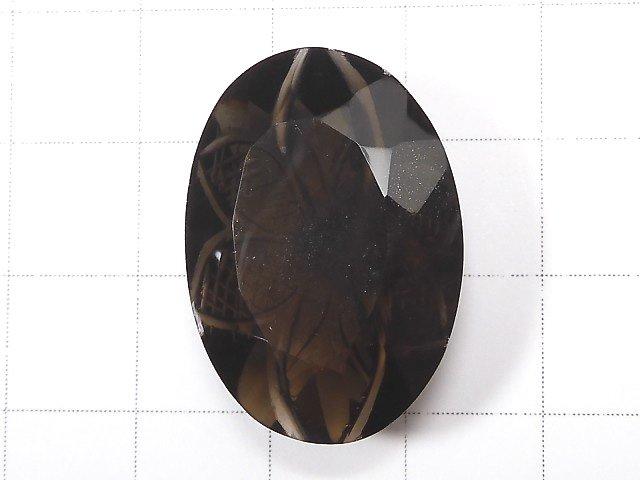 [Video] [One of a kind] High Quality Smoky Quartz AAA Carved Faceted 1pc NO.42