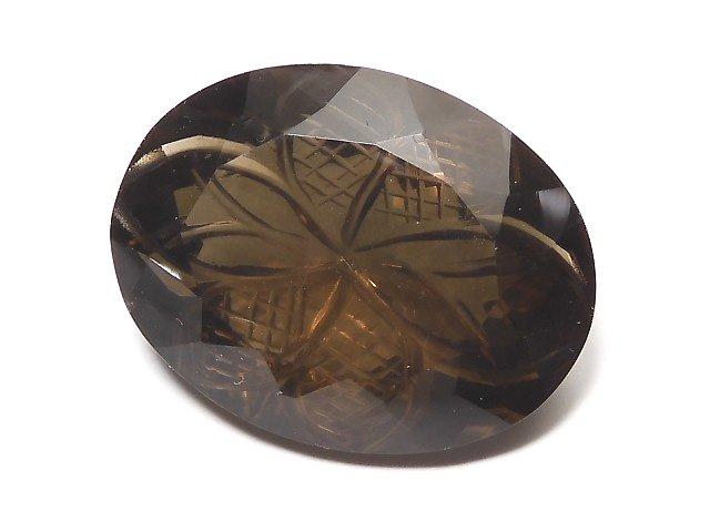 [Video] [One of a kind] High Quality Smoky Quartz AAA Carved Faceted 1pc NO.49