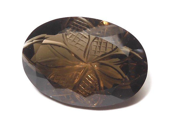 [Video] [One of a kind] High Quality Smoky Quartz AAA Carved Faceted 1pc NO.50