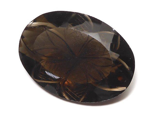 [Video] [One of a kind] High Quality Smoky Quartz AAA Carved Faceted 1pc NO.54