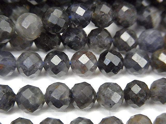 [Video] High Quality! Iolite AA Faceted Round 6mm 1strand beads (aprx.15inch / 36cm)