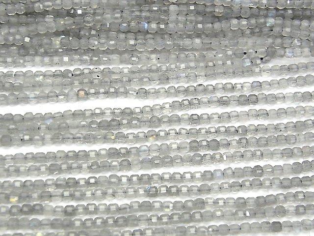 [Video] High Quality! Labradorite AAA- Cube Shape 2x2x2mm 1strand beads (aprx.15inch / 37cm)