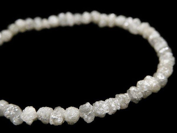 [Video] [One of a kind] [1mm hole] White Diamond Rough Nugget Bracelet NO.130