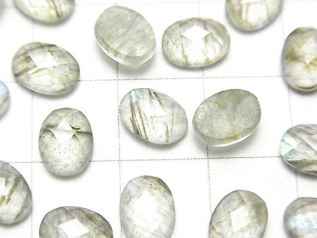 [Video] Labradorite x Crystal AAA Oval Faceted Cabochon 8x6mm 3pcs