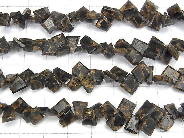 [Video] Copper Obsidian AAA Rough Slice Faceted 1strand beads (aprx.6inch / 15cm)