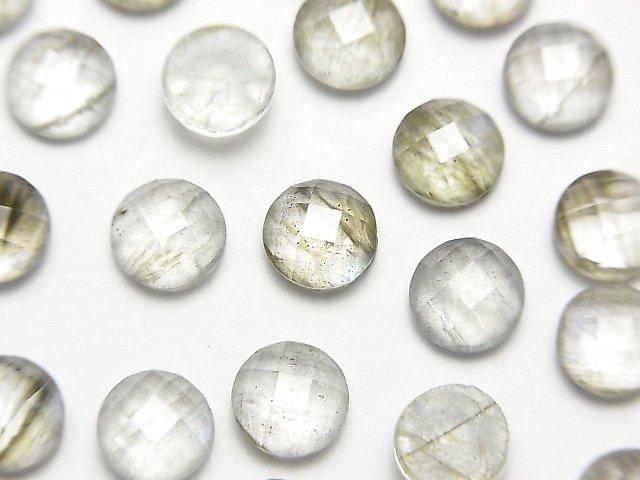 [Video] Labradorite x Crystal AAA Round Faceted Cabochon 6x6mm 3pcs