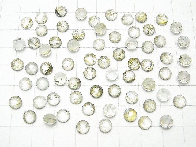 [Video] Labradorite x Crystal AAA Round Faceted Cabochon 6x6mm 3pcs
