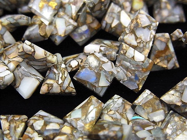 [Video]Copper Opal AAA Rough Slice Faceted 1strand beads (aprx.6inch/15cm)