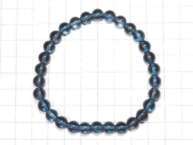 [Video] [One of a kind] High Quality London Blue Topaz AAA Round 7mm Bracelet NO.10