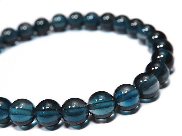 [Video] [One of a kind] High Quality London Blue Topaz AAA Round 7mm Bracelet NO.11