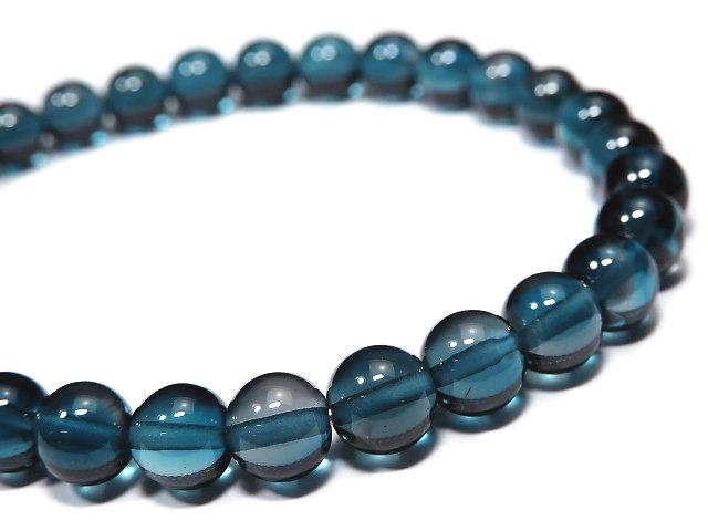 [Video] [One of a kind] High Quality London Blue Topaz AAA Round 7mm Bracelet NO.12