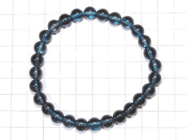 [Video] [One of a kind] High Quality London Blue Topaz AAA Round 7.5mm Bracelet NO.13