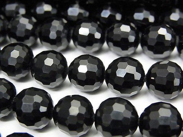 [Video] High Quality! Tibetan Morion Crystal Quartz AAA 128Faceted Round 10mm Half Ren / 1 beads (aprx.15inch / 37cm)