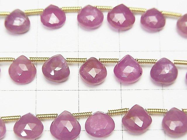 [Video] Unheated Pink Sapphire AA++ Chestnut Faceted Briolette 1strand beads (aprx.7inch / 18cm)