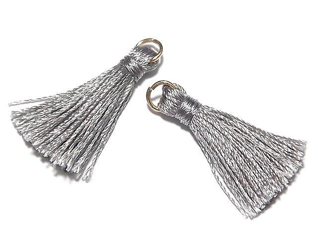 Tassel charm with Ring [S size] Gray 10pcs