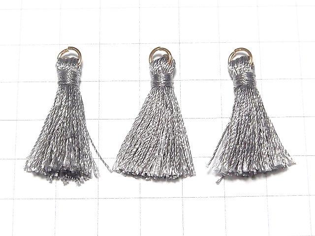 Tassel charm with Ring [S size] Gray 10pcs
