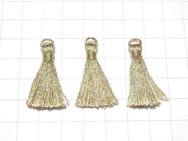 Tassel charm with Ring [S size] Beige 10pcs