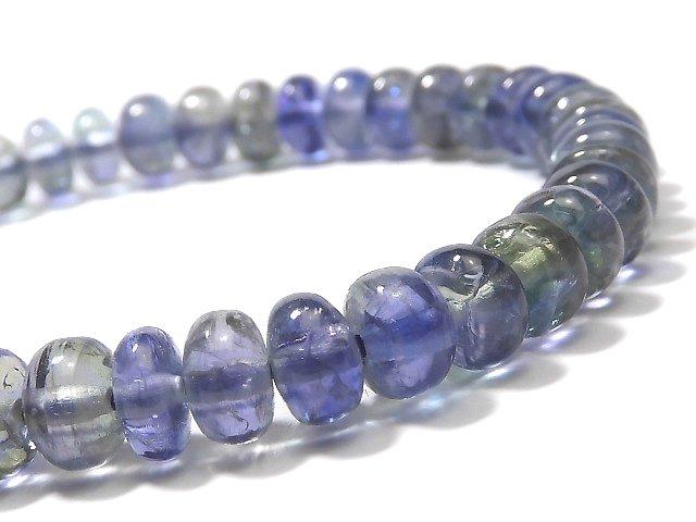 [Video] [One of a kind] Bi-color Tanzanite AAA Roundel 6.5x6.5x3.5mm Bracelet NO.2