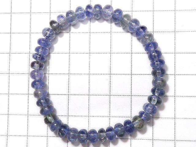 [Video] [One of a kind] Bi-color Tanzanite AAA Roundel 6.5x6.5x4mm Bracelet NO.3