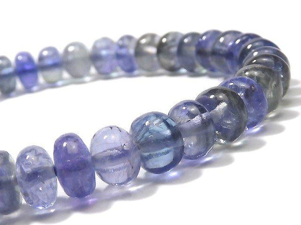 [Video] [One of a kind] Bi-color Tanzanite AAA Roundel 6.5x6.5x4mm Bracelet NO.5