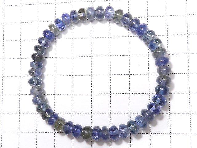 [Video] [One of a kind] Bi-color Tanzanite AAA Roundel 7x7x4mm Bracelet NO.6