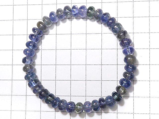 [Video] [One of a kind] Bi-color Tanzanite AAA Roundel 7.5x7.5x4.5mm Bracelet NO.9