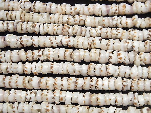 [Video] Puka Shell Roundel 7mm 1strand beads (aprx.15inch/38cm)